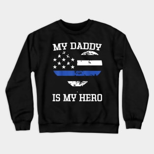 Thin Blue Line Heart Flag Police Officer Support Crewneck Sweatshirt